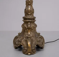 Online Pamono Baroque Revival Brass Floor Lamp, France, 1950s