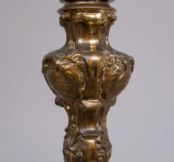 Online Pamono Baroque Revival Brass Floor Lamp, France, 1950s