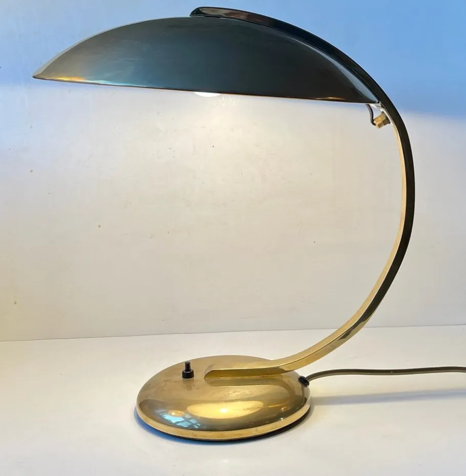 Clearance Pamono Bauhaus Brass Desk Lamp by Egon Hillebrand, 1940s
