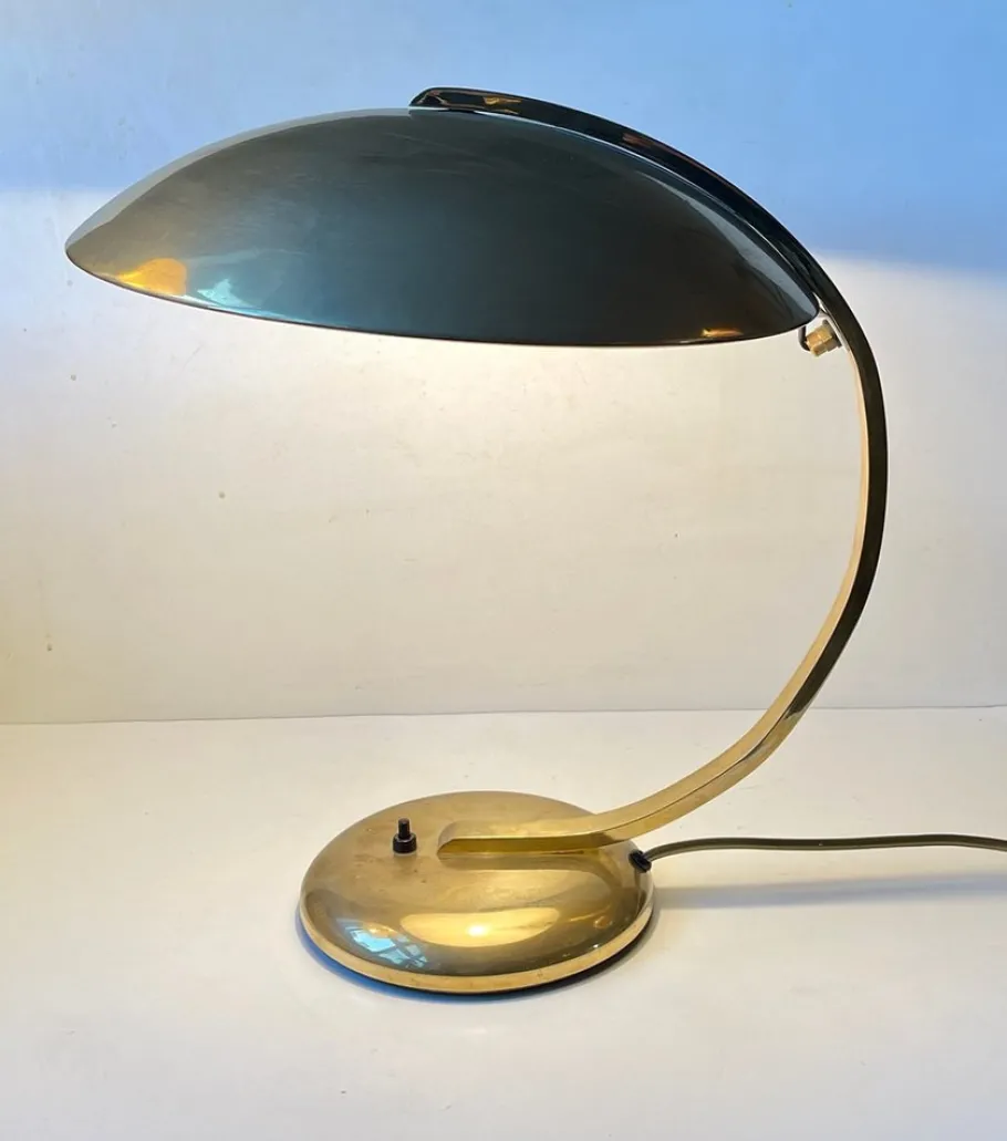 Clearance Pamono Bauhaus Brass Desk Lamp by Egon Hillebrand, 1940s
