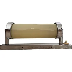 Best Pamono Bauhaus Chrome Milk Glass Wall Lamp, 1930s