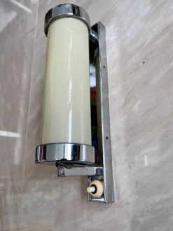 Best Pamono Bauhaus Chrome Milk Glass Wall Lamp, 1930s