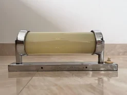 Best Pamono Bauhaus Chrome Milk Glass Wall Lamp, 1930s