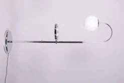 Pamono Bauhaus Floor Lamp in Chrome and Opaline Milk Glass, Czech, 1930s