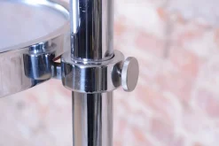 Pamono Bauhaus Floor Lamp in Chrome and Opaline Milk Glass, Czech, 1930s