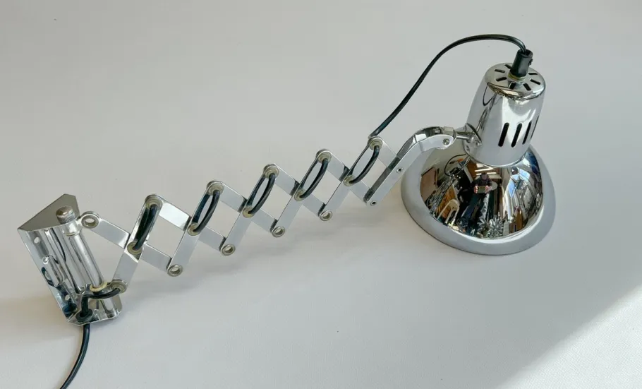 Best Pamono Bauhaus Metal Scissor Wall Lamp, 1970s