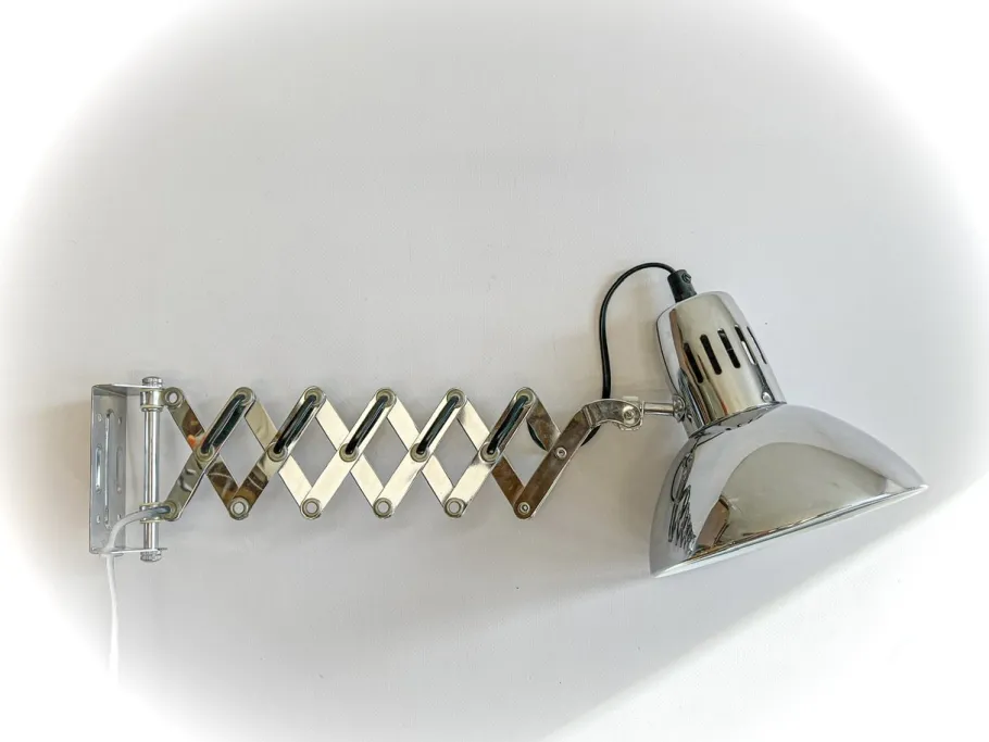 Best Pamono Bauhaus Metal Scissor Wall Lamp, 1970s
