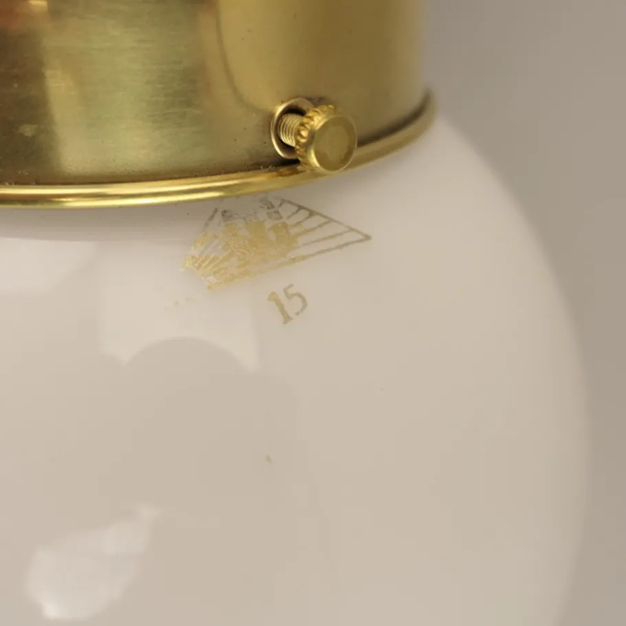 Best Pamono Bauhaus Wall Lamp in Brass with Opal Shade, Germany, 1925