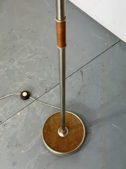 Hot Pamono Bauhaus Wood and Steel Floor Lamp, 1950s