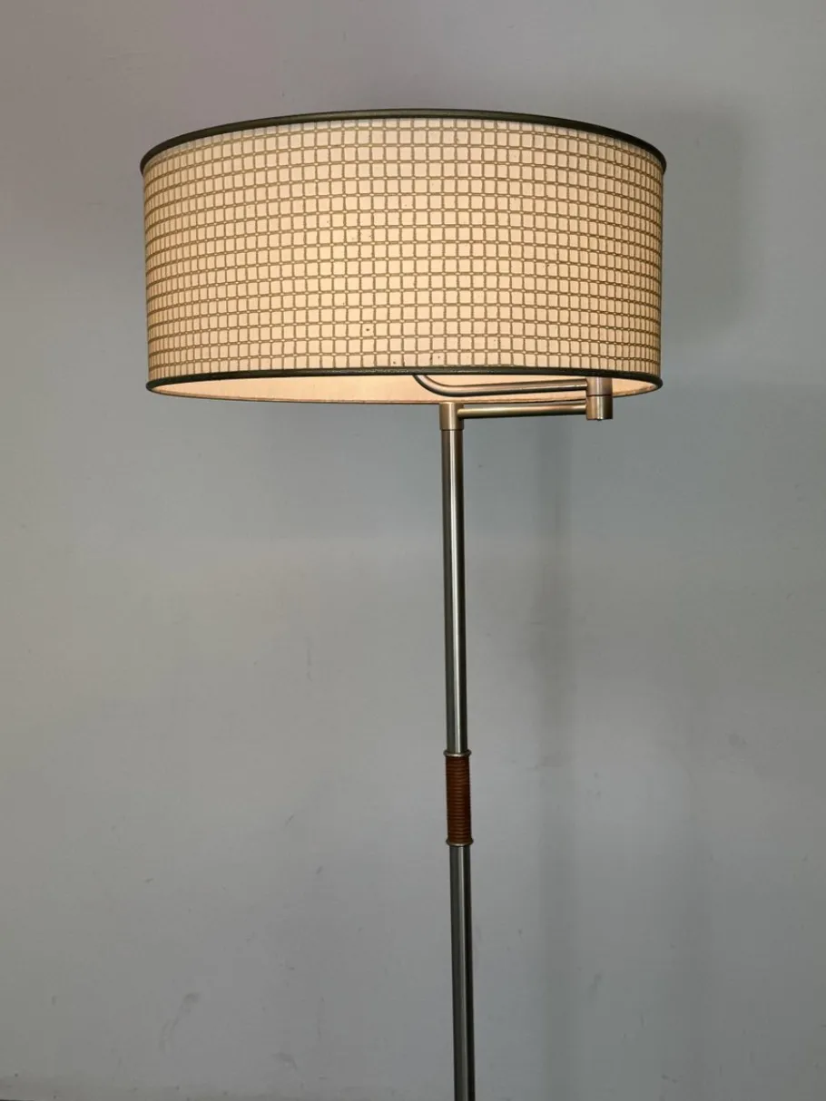 Hot Pamono Bauhaus Wood and Steel Floor Lamp, 1950s