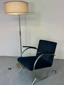 Hot Pamono Bauhaus Wood and Steel Floor Lamp, 1950s