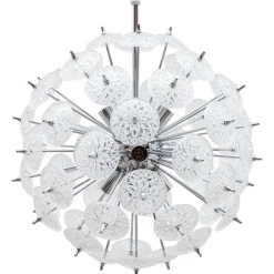 Best Pamono Belgian Floral Starburst Sputnik Chandelier from Val Saint Lambert, 1969