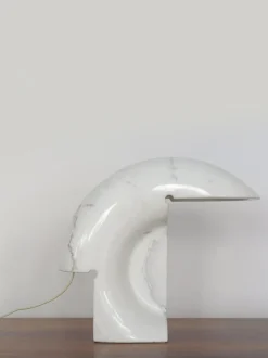 Clearance Pamono Biagio Table Lamp in White Carrara Marble by Tobia Scarpa for Flos, Italy, 1960s