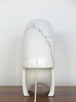 Clearance Pamono Biagio Table Lamp in White Carrara Marble by Tobia Scarpa for Flos, Italy, 1960s