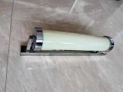 Best Pamono Big Chrome Milk Glass Bauhaus / Functionalist Wall Lamp - 1930s