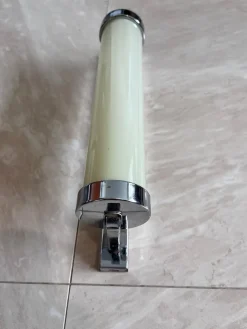 Best Pamono Big Chrome Milk Glass Bauhaus / Functionalist Wall Lamp - 1930s