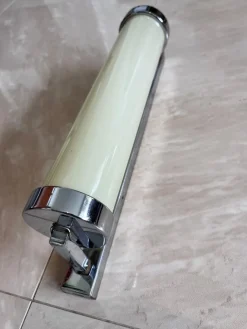 Best Pamono Big Chrome Milk Glass Bauhaus / Functionalist Wall Lamp - 1930s