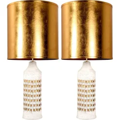 Best Pamono Bitossi Lamps for Bergboms with Custom Made Shades by Rene Houben, Set of 2