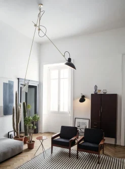 Best Pamono Black and Black Cinquanta Suspension Lamp by Vittoriano Viganò for Astep