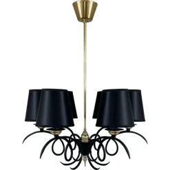 Best Pamono Black Cast Iron and Brass Chandelier from Jean Royere, France, 1950s