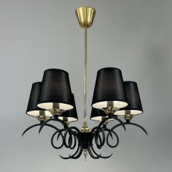 Best Pamono Black Cast Iron and Brass Chandelier from Jean Royere, France, 1950s