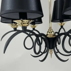 Best Pamono Black Cast Iron and Brass Chandelier from Jean Royere, France, 1950s