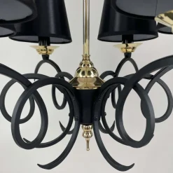 Best Pamono Black Cast Iron and Brass Chandelier from Jean Royere, France, 1950s