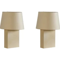 Sale Pamono Bloc Parchment Lamps with Parchment Paper Shades by Atelier Cabanel, Set of 2