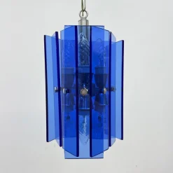 Best Pamono Blue Glass Hanging Lamp from Veca, Italy, 1970s