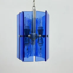 Best Pamono Blue Glass Hanging Lamp from Veca, Italy, 1970s