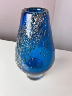 Clearance Pamono Blue Glass Vase by Heinrich Löffelhardt for Schott Zwiesel