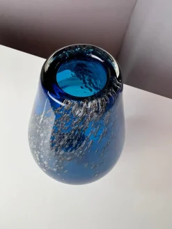 Clearance Pamono Blue Glass Vase by Heinrich Löffelhardt for Schott Zwiesel