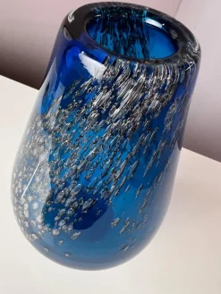 Clearance Pamono Blue Glass Vase by Heinrich Löffelhardt for Schott Zwiesel