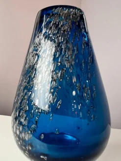 Clearance Pamono Blue Glass Vase by Heinrich Löffelhardt for Schott Zwiesel