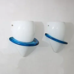 Best Pamono Blue Swan Wall Lamps by Tinu Aufiero for Venini, Italy, 1990s, Set of 2