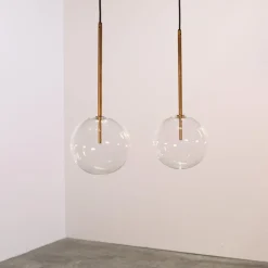 Best Pamono Bolle Sola Suspension Lamp attributed to Massimo Castagna for Gallotti & Radice, Set of 2