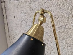 Sale Pamono Brass & Black Lacquered Sheet Metal Lamp