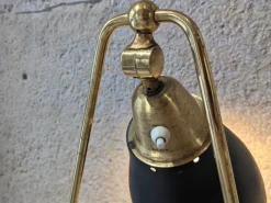 Sale Pamono Brass & Black Lacquered Sheet Metal Lamp