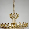 Best Pamono Brass & Lead Crystal Chandelier from Joska, 1970s
