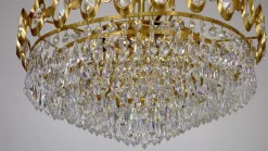 Best Pamono Brass & Lead Crystal Chandelier from Joska, 1970s
