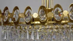 Best Pamono Brass & Lead Crystal Chandelier from Joska, 1970s