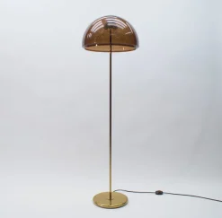 Best Pamono Brass and Acrylic Glass Floor Lamp, 1970s