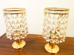 Clearance Pamono Brass and Crystal Bedside Table Lights from Bakalowits & Söhne, Vienna, Austria, 1960s Set of 2