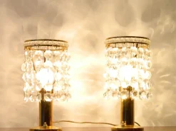 Clearance Pamono Brass and Crystal Bedside Table Lights from Bakalowits & Söhne, Vienna, Austria, 1960s Set of 2