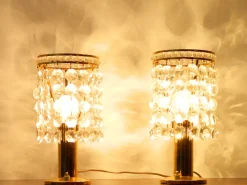 Clearance Pamono Brass and Crystal Bedside Table Lights from Bakalowits & Söhne, Vienna, Austria, 1960s Set of 2