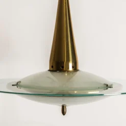 Clearance Pamono Brass and Crystal Pendant Lamp attributed to Pietro Chiesa for Fontana Arte, 1940s