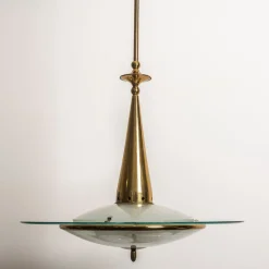 Clearance Pamono Brass and Crystal Pendant Lamp attributed to Pietro Chiesa for Fontana Arte, 1940s