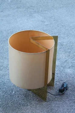 New Pamono Brass and Fabric Table Lamp by Giuliana Gramigna, 1970s