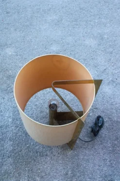 New Pamono Brass and Fabric Table Lamp by Giuliana Gramigna, 1970s