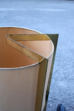 New Pamono Brass and Fabric Table Lamp by Giuliana Gramigna, 1970s